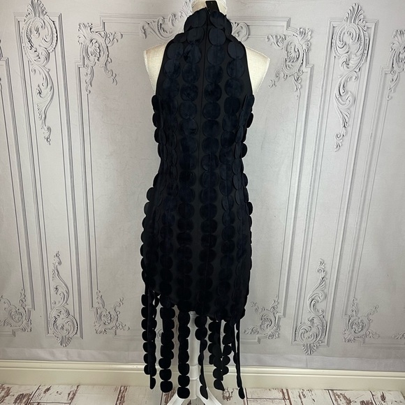 Tiffany Elegant Tassel Laser Cut Evening Mini Dress - Picture 11 of 15